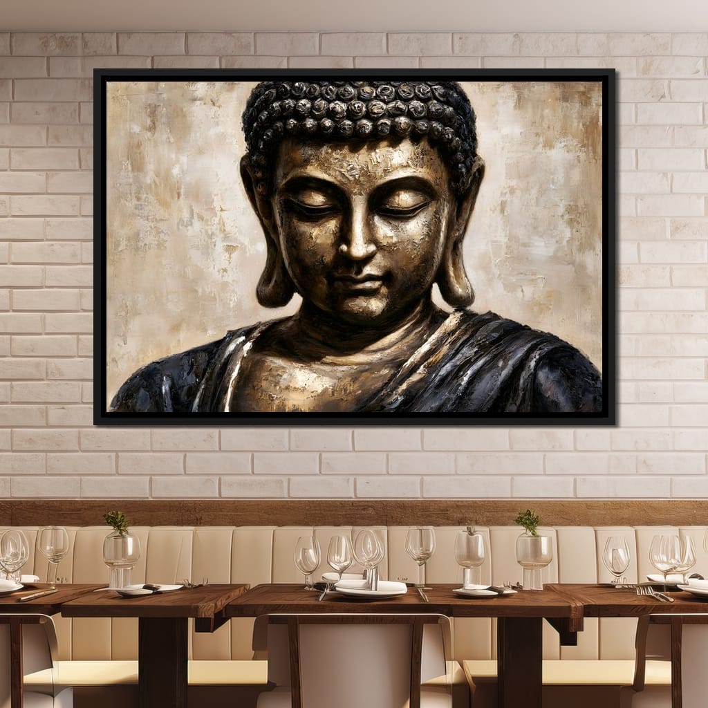Golden Stillness Of Inner Reflection Canvas Wall Art