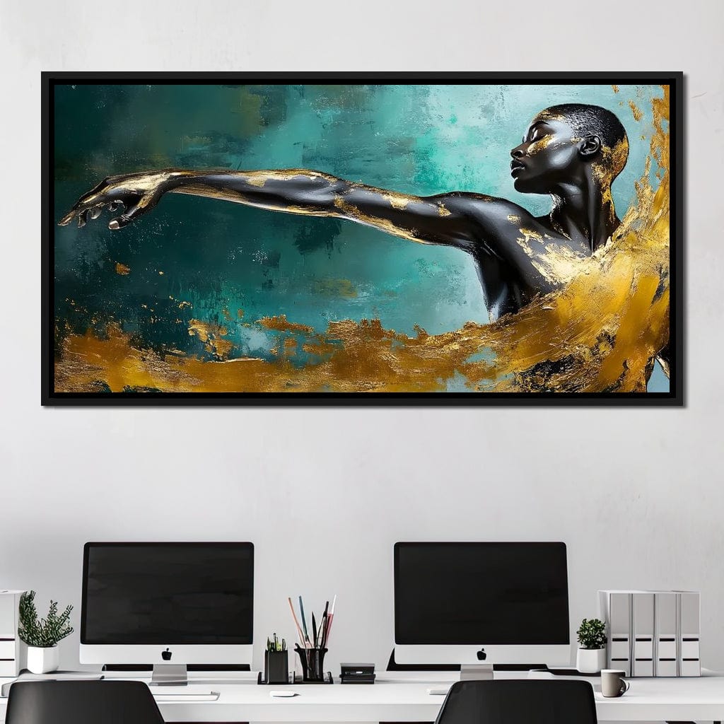 Golden Essence of Movement Canvas Wall Art
