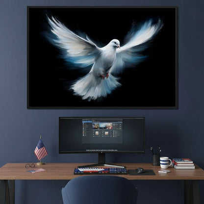 Ascending White Wing Motion Canvas Wall Art