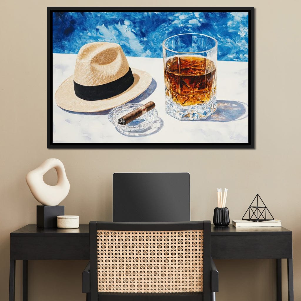 Cigar by the Pool Canvas Wall Art