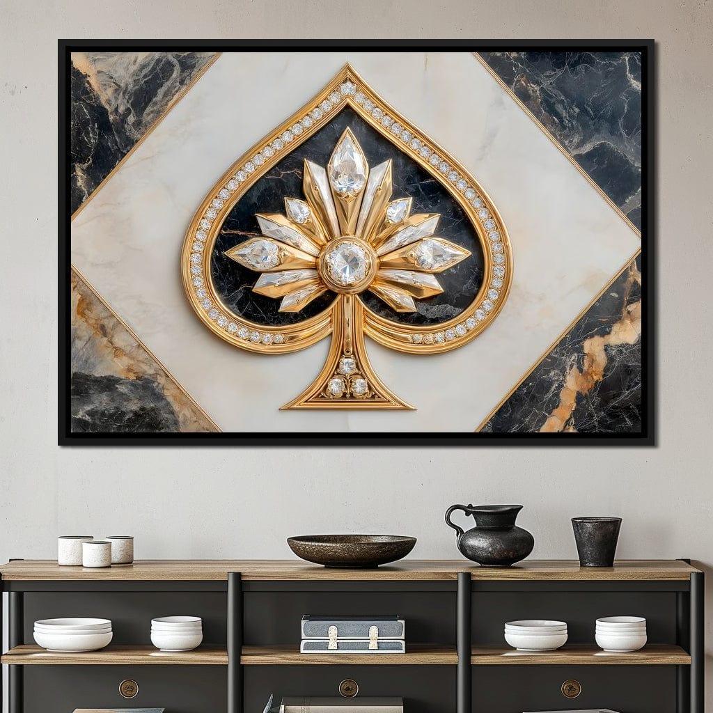 Golden Ace Diamond Blossom Canvas Wall Art