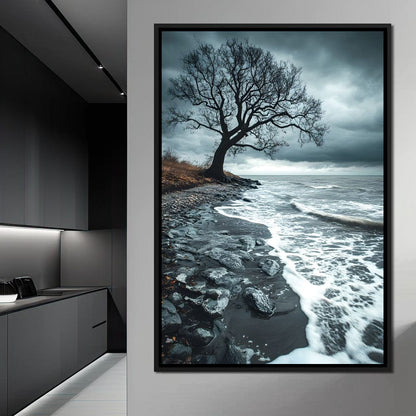 Windswept Shore Solitude Canvas Wall Art