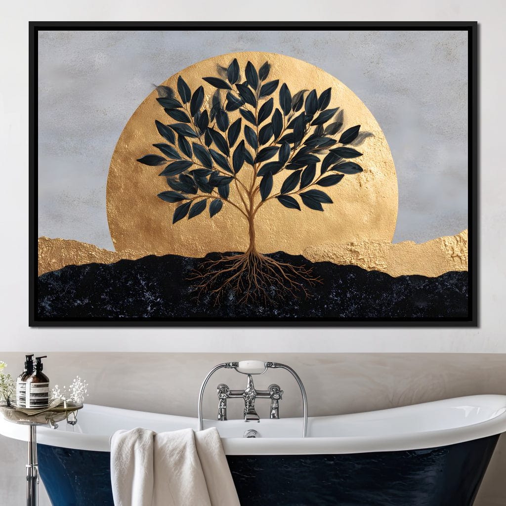 Golden Tree of Tranquility Canvas Wall Art