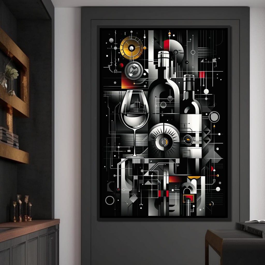 Mechanical Wine Mosaic Canvas Wall Art