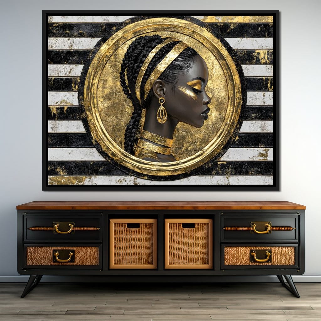 Golden Regal Afro Majesty Canvas Wall Art