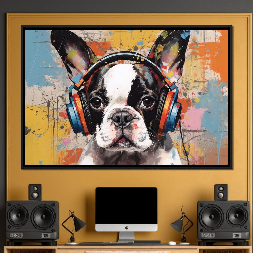 Boston Terrier's Musical Medley Canvas Wall Art