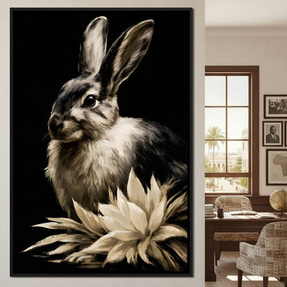 Quiet Contemplation Of The Wild Hare Canvas Wall Art