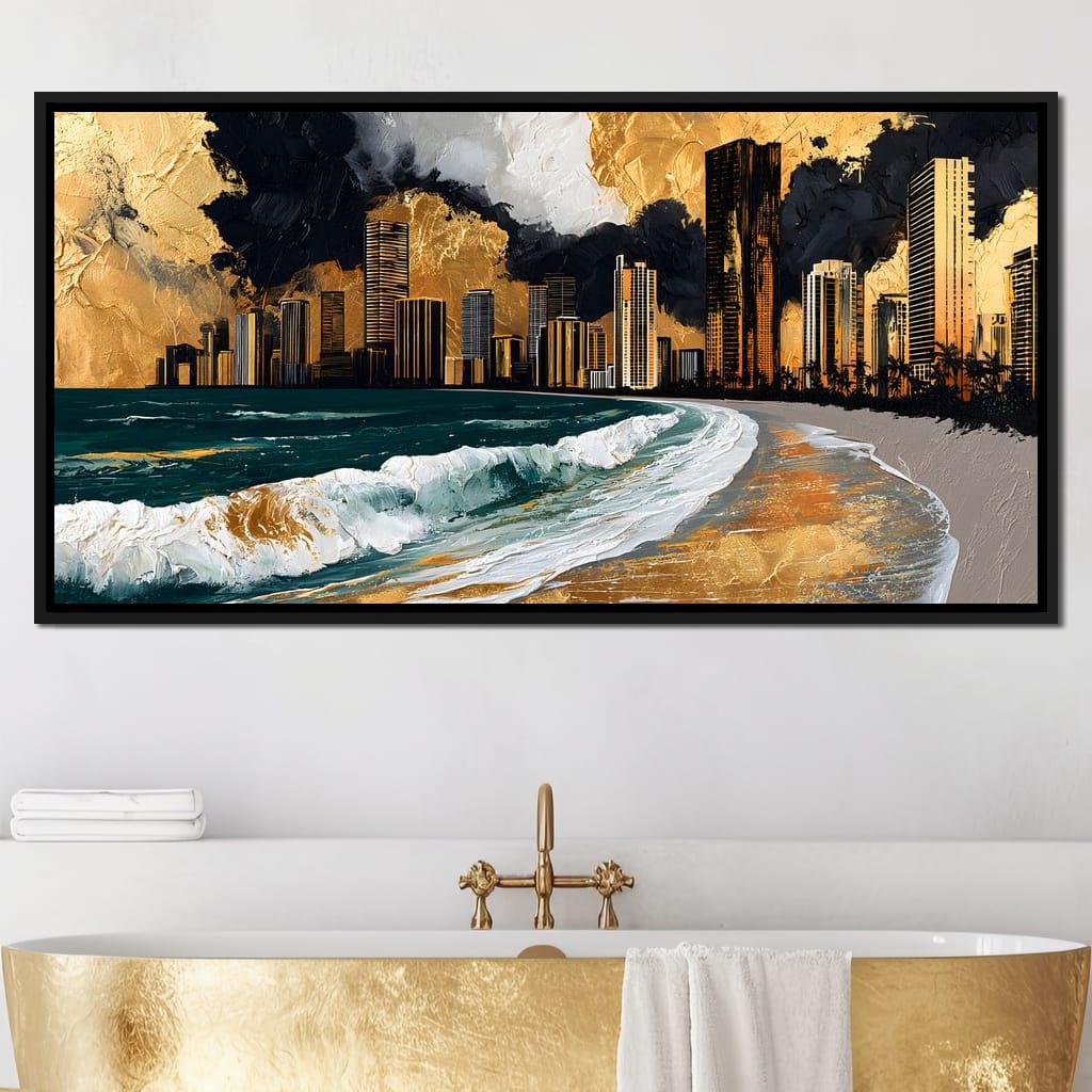 Gilded Towers Beyond The Tides Canvas Wall Art