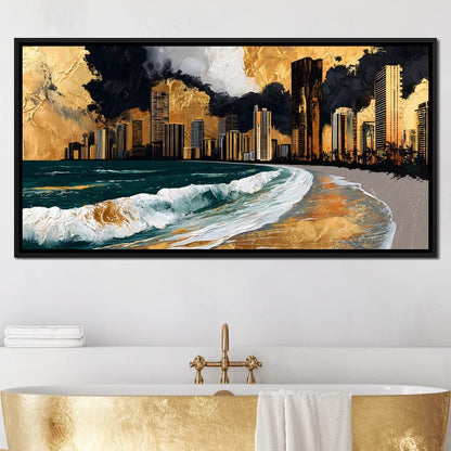 Gilded Towers Beyond The Tides Canvas Wall Art