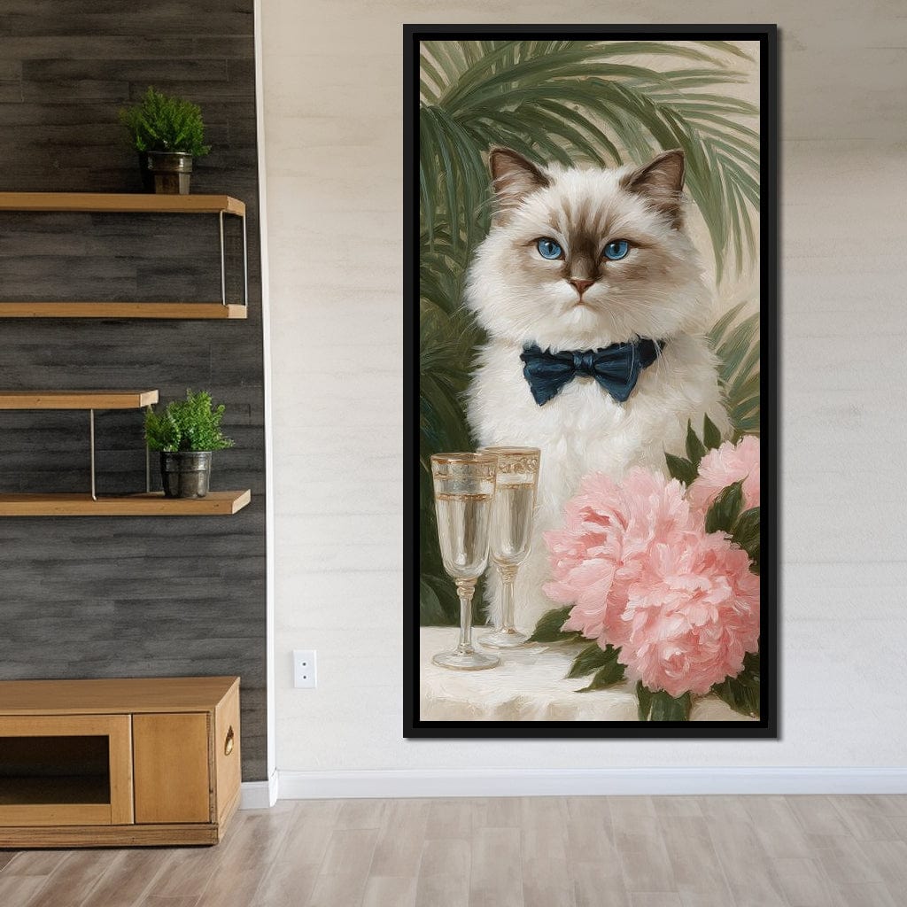 Regal Feline Soiree Symphony Canvas Wall Art