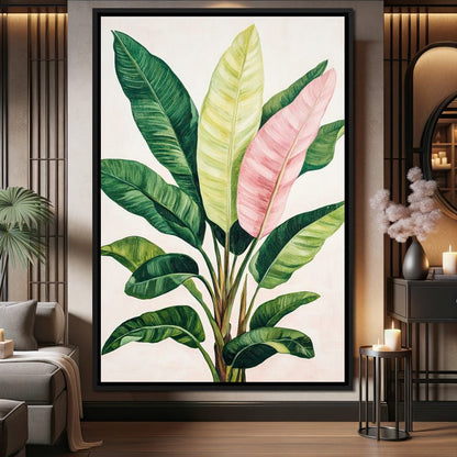 Tropical Leaf Symphony Canvas Wall Art