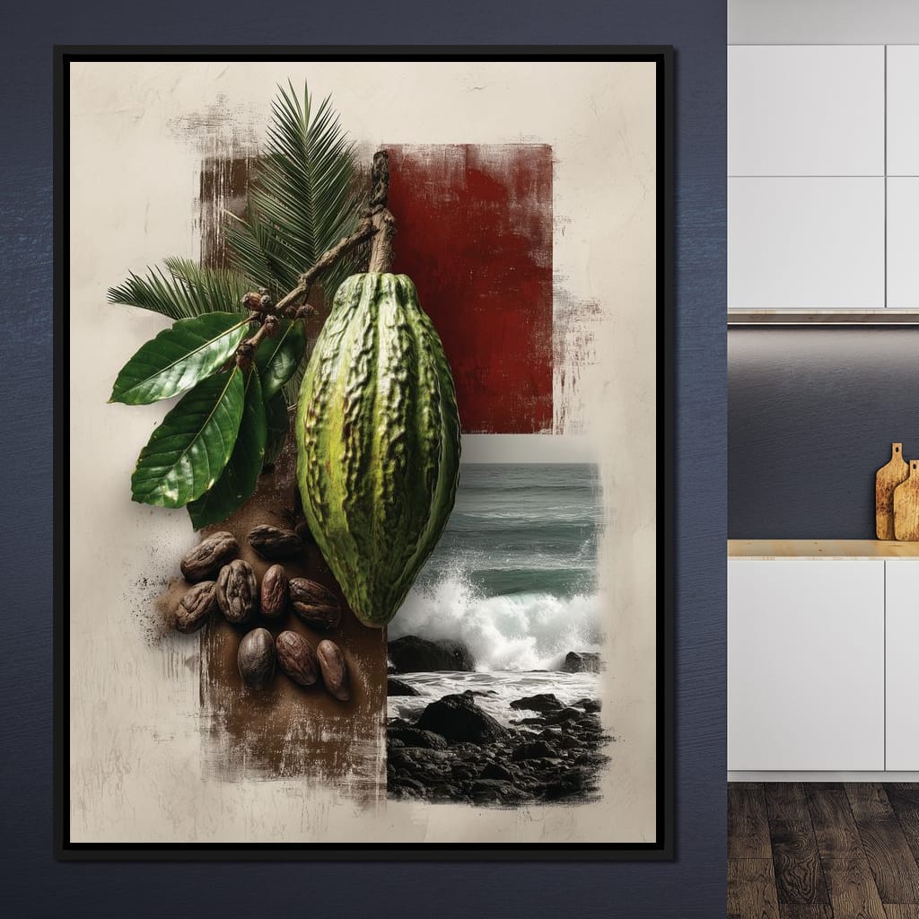 Cacao Pod Coastal Life Canvas Wall Art