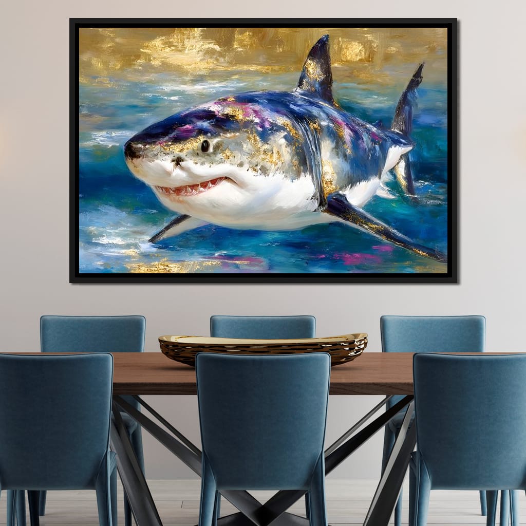 Gilded Great White Hunter Canvas Wall Art