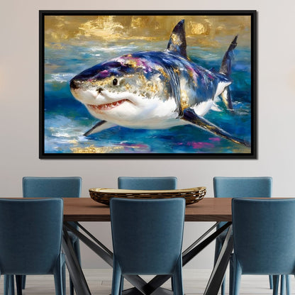 Gilded Great White Hunter Canvas Wall Art