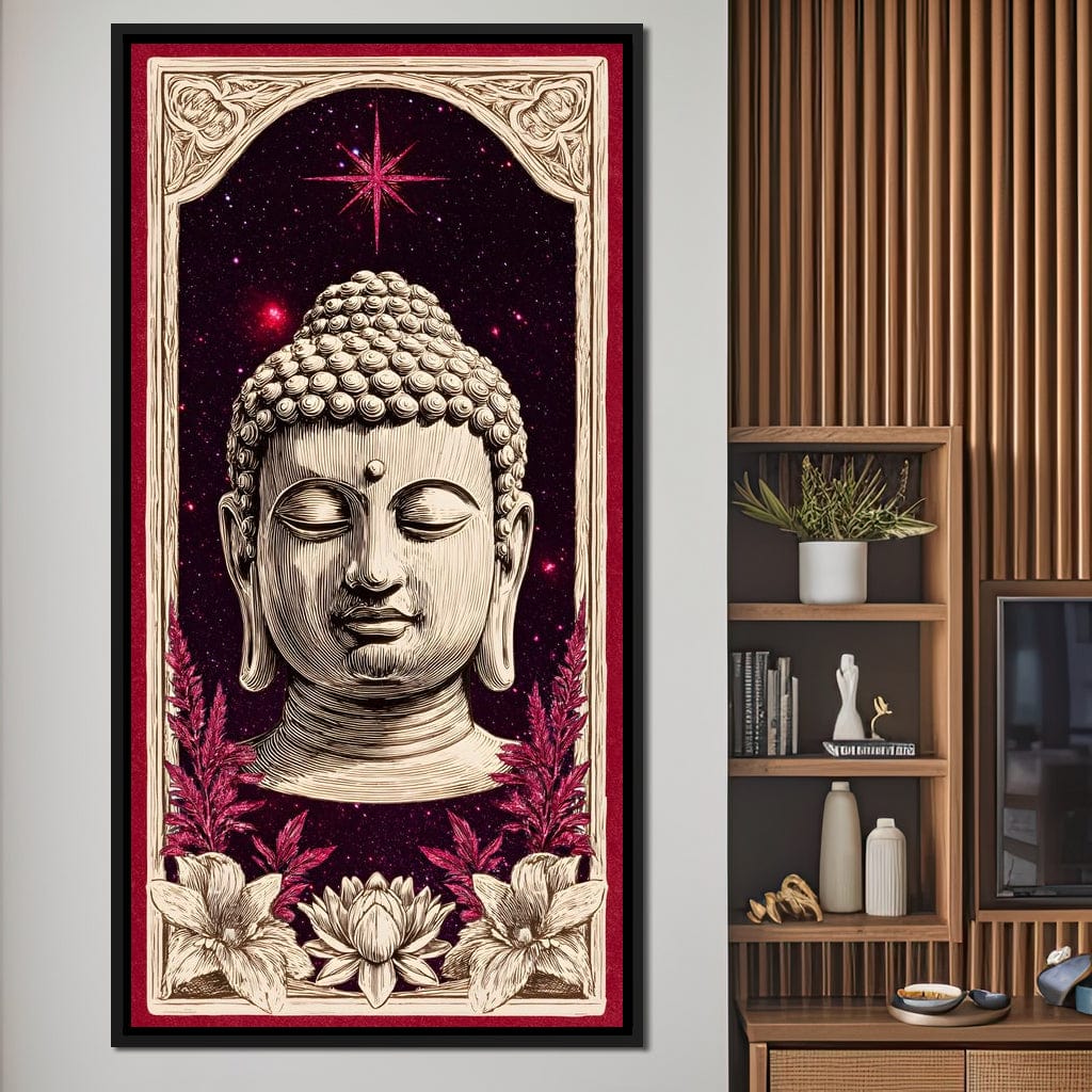 Cosmic Lotus Buddha Tranquil Canvas Wall Art