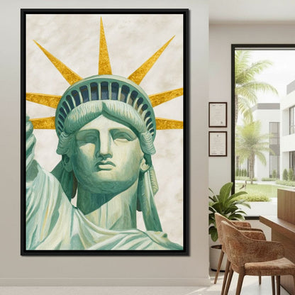 Liberty Crown Golden Rays Canvas Wall Art
