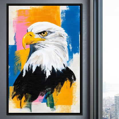 Bold Eagle Pop Portrait Canvas Wall Art