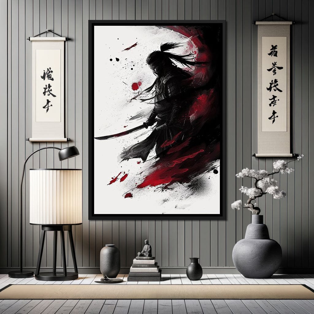 Samurai Chaos Canvas Wall Art