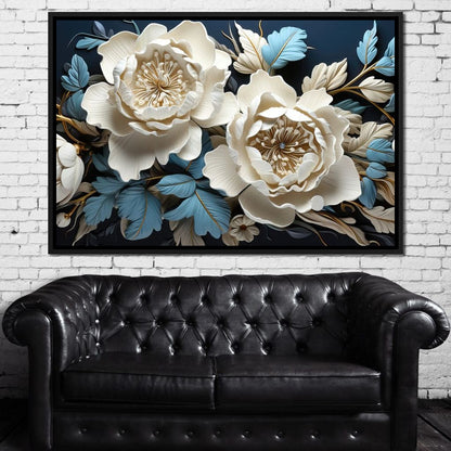 Lovely White Roses Canvas Wall Art