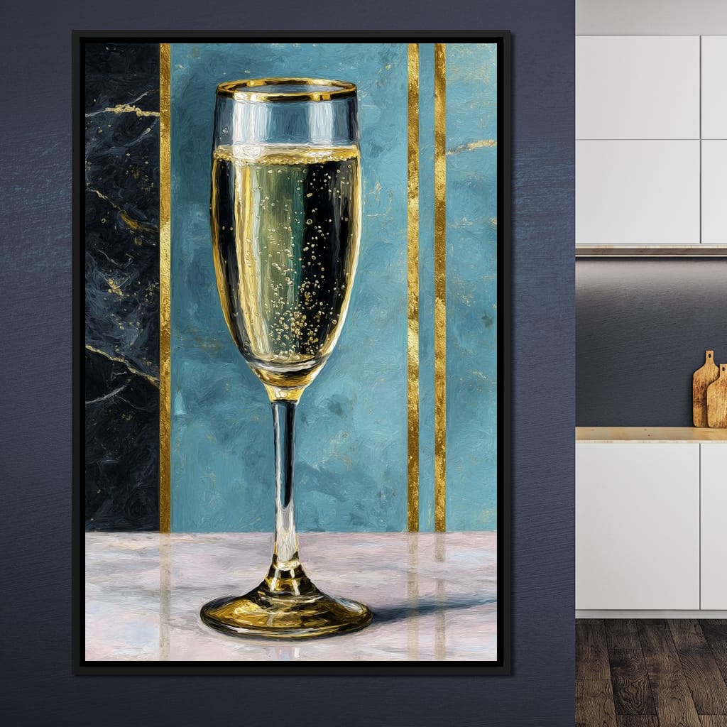 Gilded Champagne Elegance Canvas Wall Art