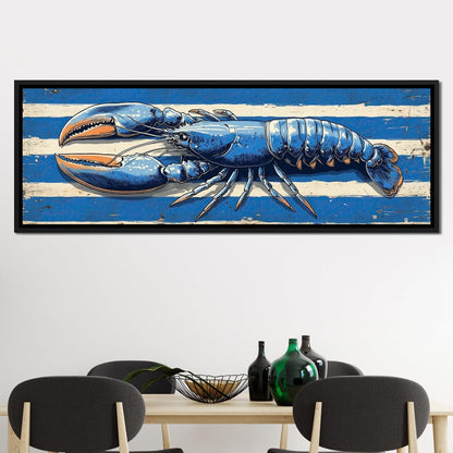 Nautical Blue Lobster Charm Canvas Wall Art