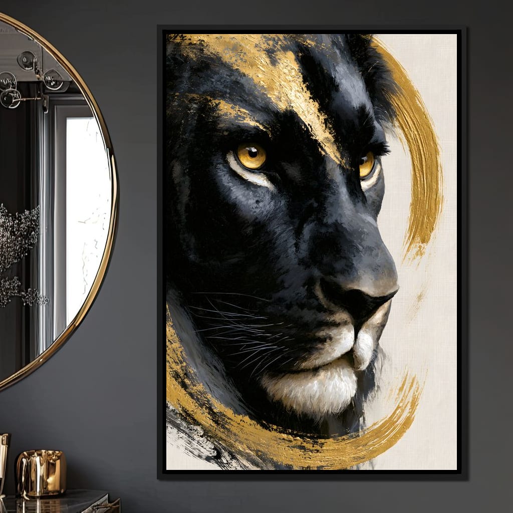 Gilded Monarch of the Shadow Realm Canvas Wall Art