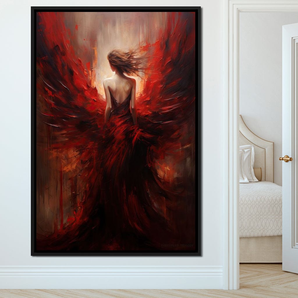 Ethereal Elegance in Shadow Gown Canvas Wall Art