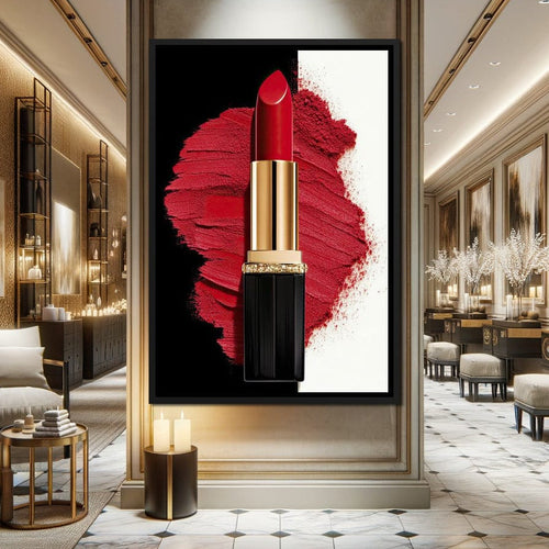 Velvet Lipstick Burst Canvas Wall Art