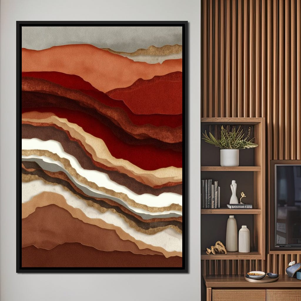 Desert Strata Gold Ridges Canvas Wall Art