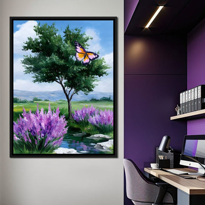 Butterfly Meadow Tranquility Canvas Wall Art