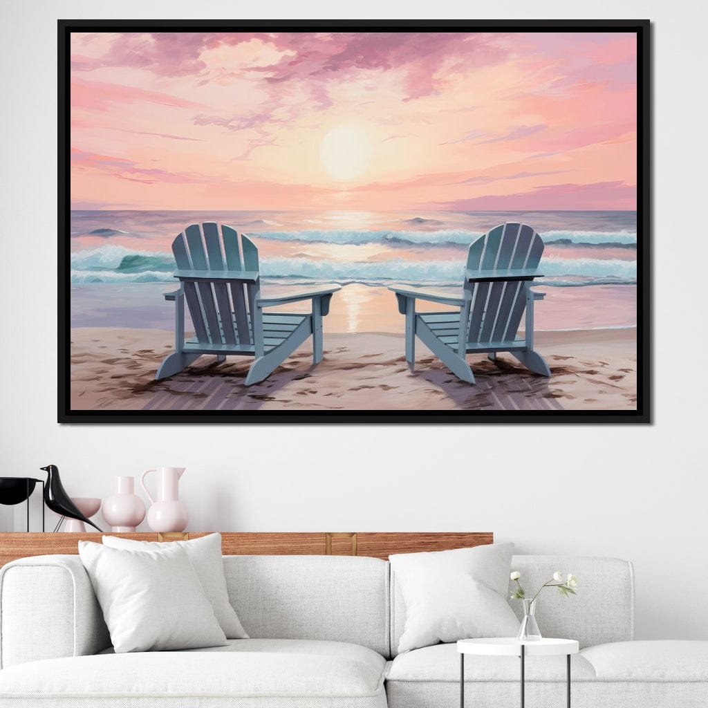 Vacation Beach Chairs Canvas Wall Art