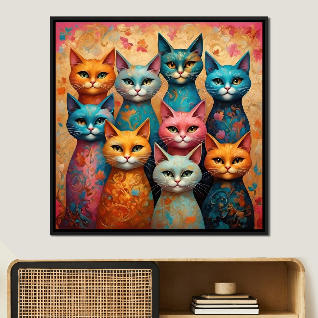 Cat Kaleidoscope Canvas Wall Art
