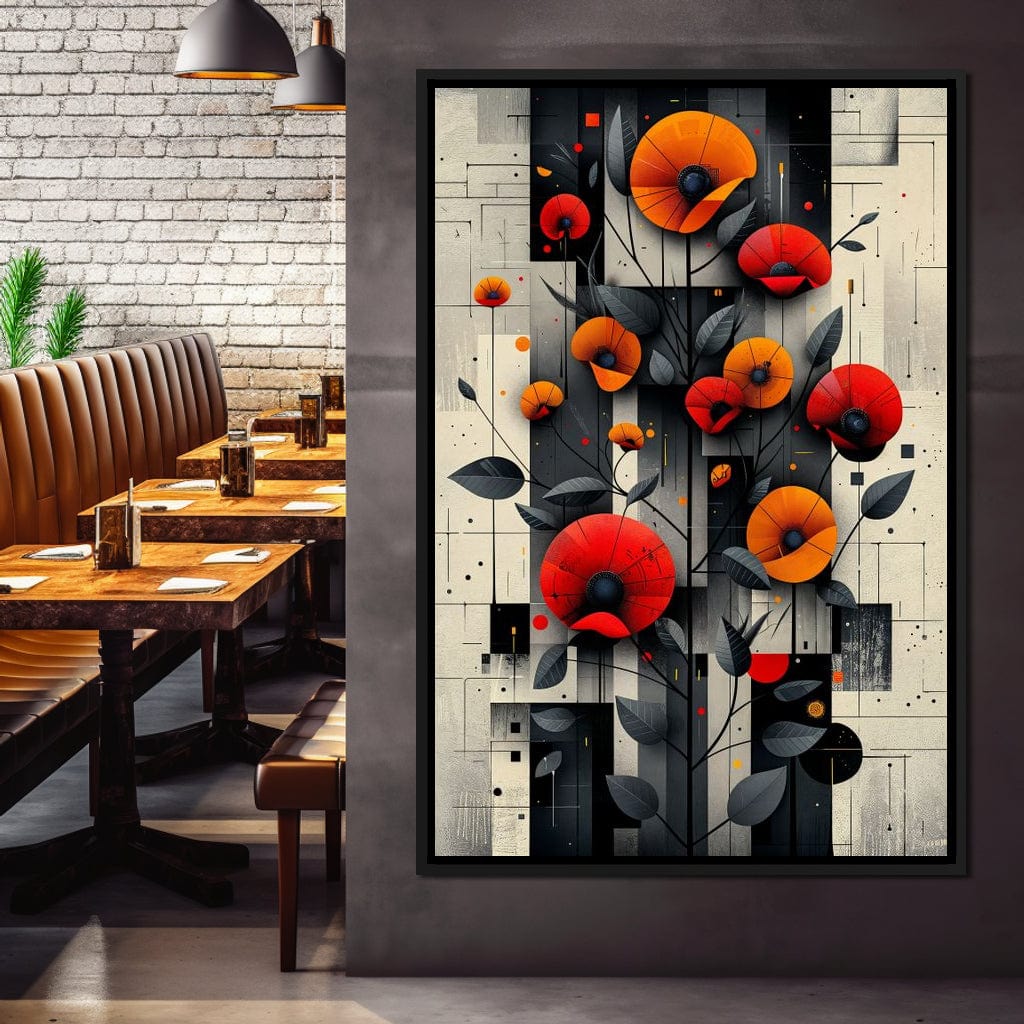 Spectral Monochrome Blooms Canvas Wall Art