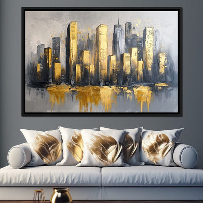 Golden Skyline Awakening Canvas Wall Art
