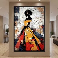 Women in Yellow Dress Canvas Wall Art