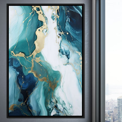 Glossy Marbling Liquid Abstraction Canvas Wall Art