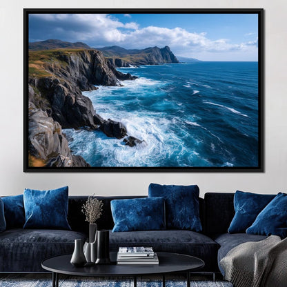 Wild Atlantic Cliff Horizon Canvas Wall Art