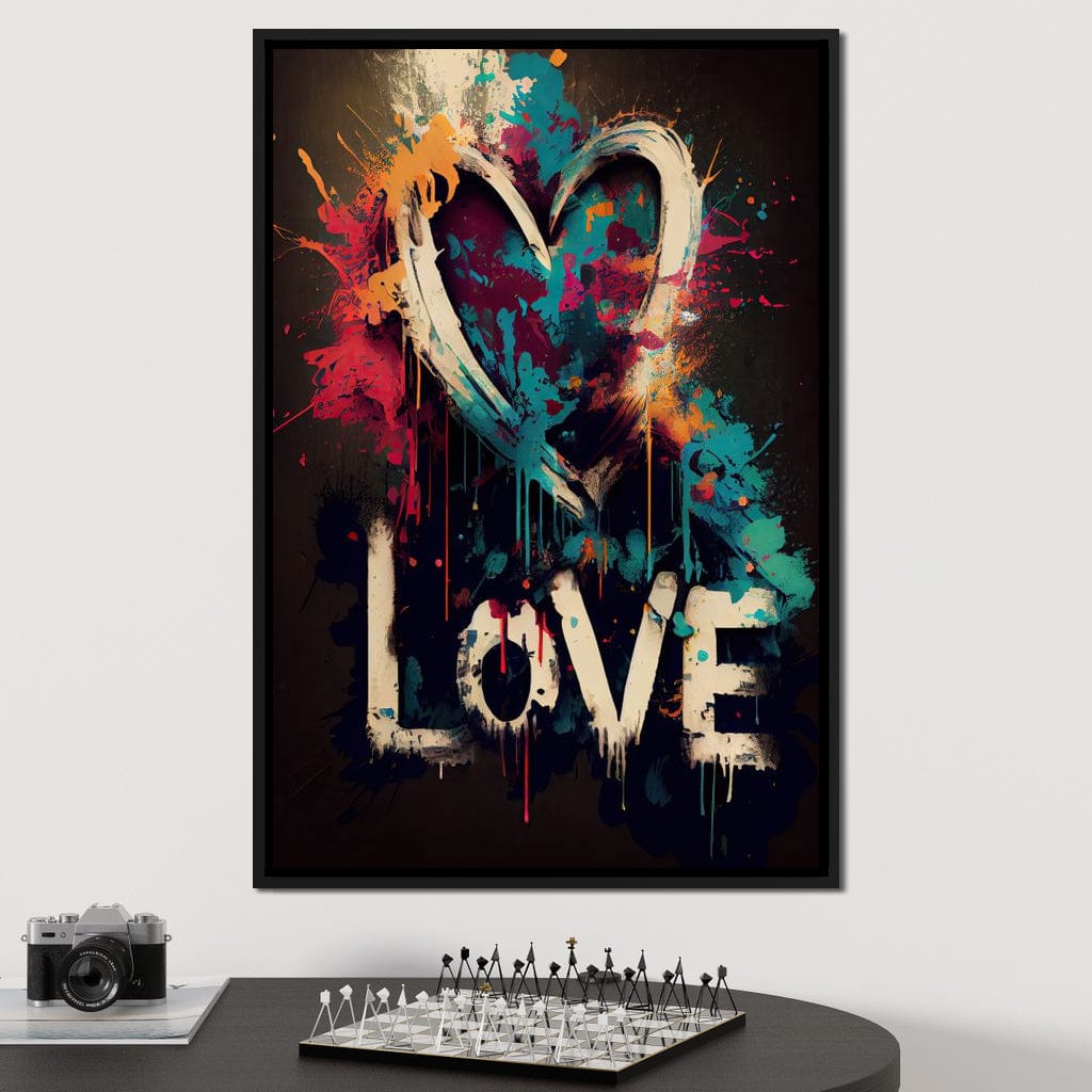 Message of Love Graffiti Canvas Wall Art