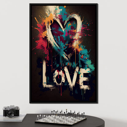 Message of Love Graffiti Canvas Wall Art