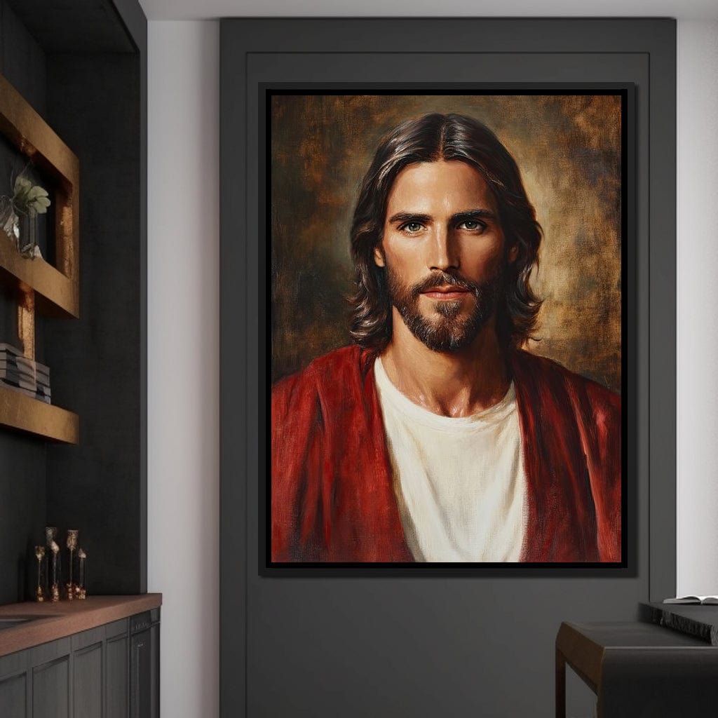 Divine Reflection of Grace Jesus Portrait Canvas Wall Art