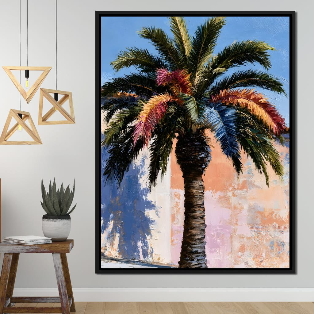 Coastal Palm Tree Canvas Wall Art