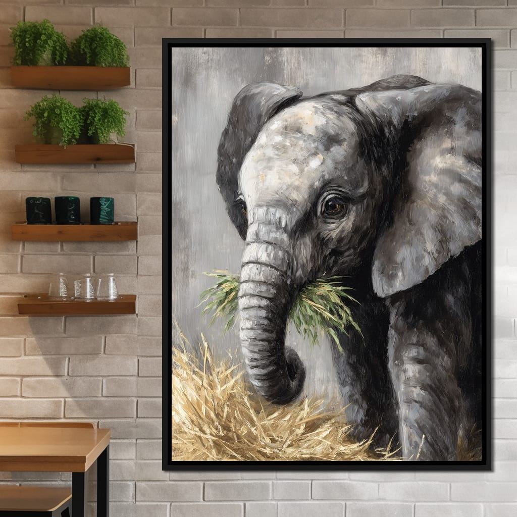 Gentle Giant Elephant Portrait Canvas Wall Art