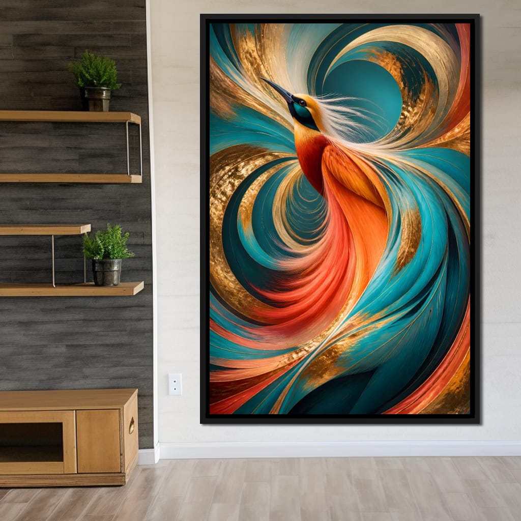 Gilded Flight Of The Radiant Plume Canvas Wall Art