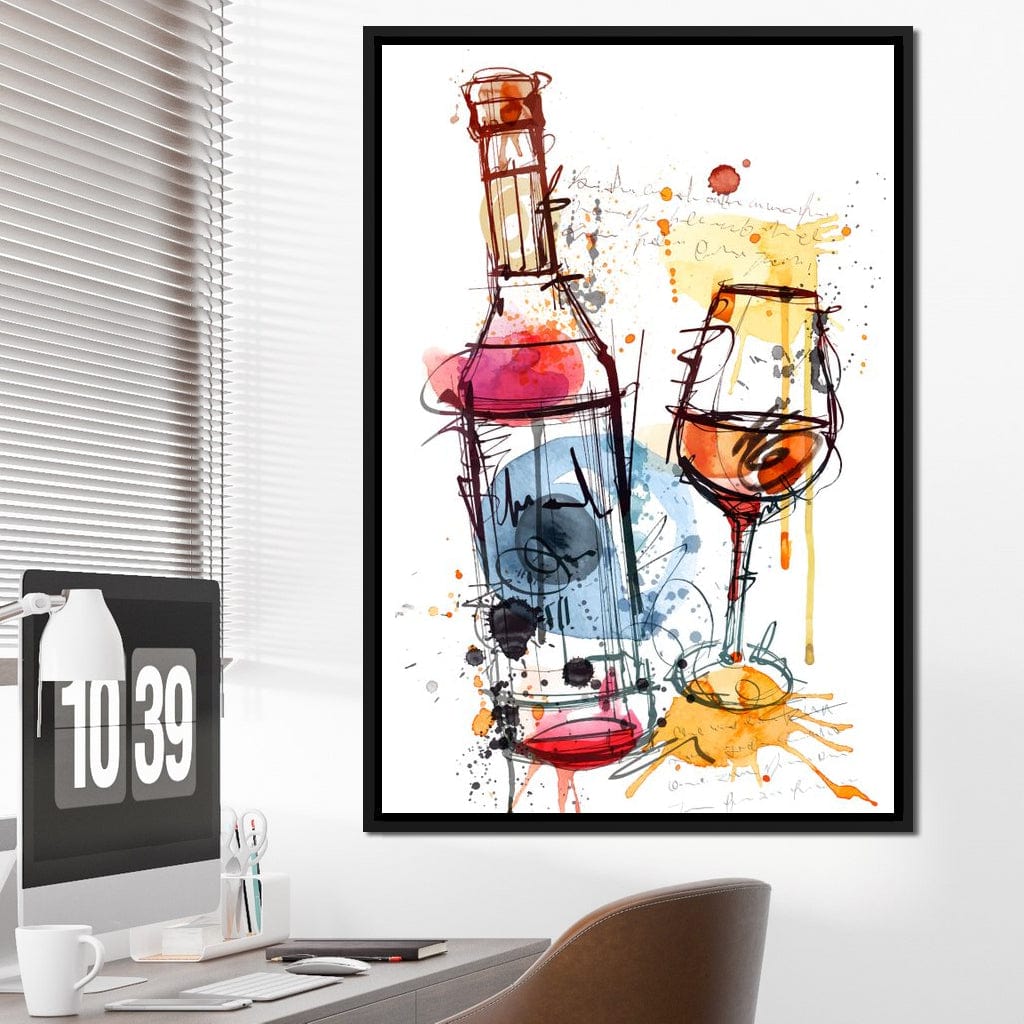 Red Wine Splash Canvas Wall Art