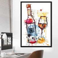 Red Wine Splash Canvas Wall Art