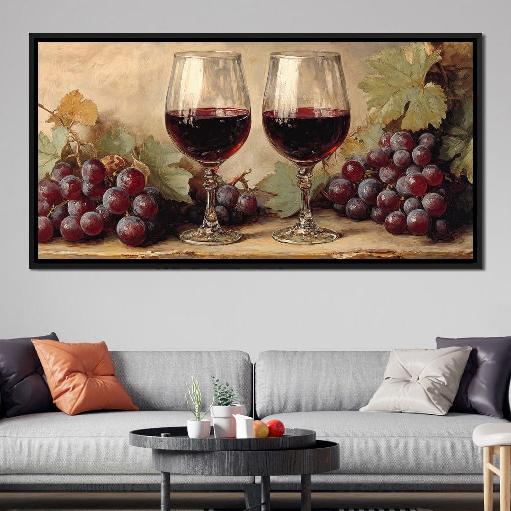 Wine Lovers Vineyard Charm Canvas Wall Art