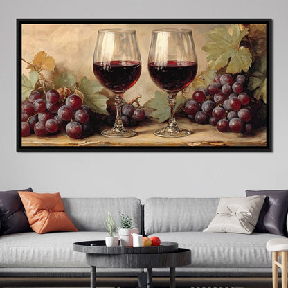 Wine Lovers Vineyard Charm Canvas Wall Art