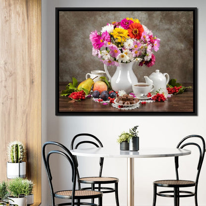 Flowers, Fruits, Chocolate & Coffee Canvas Wall Art