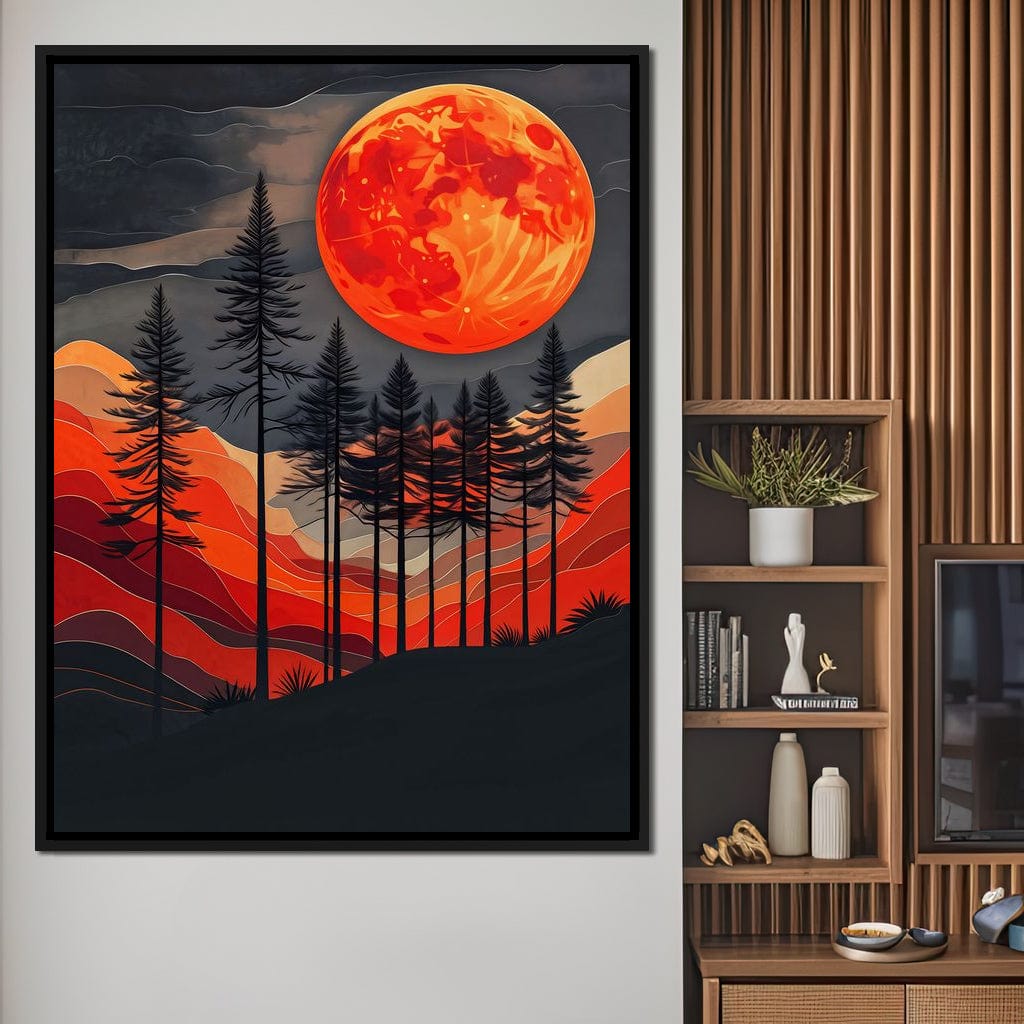 Blood Moon Forest Canvas Wall Art