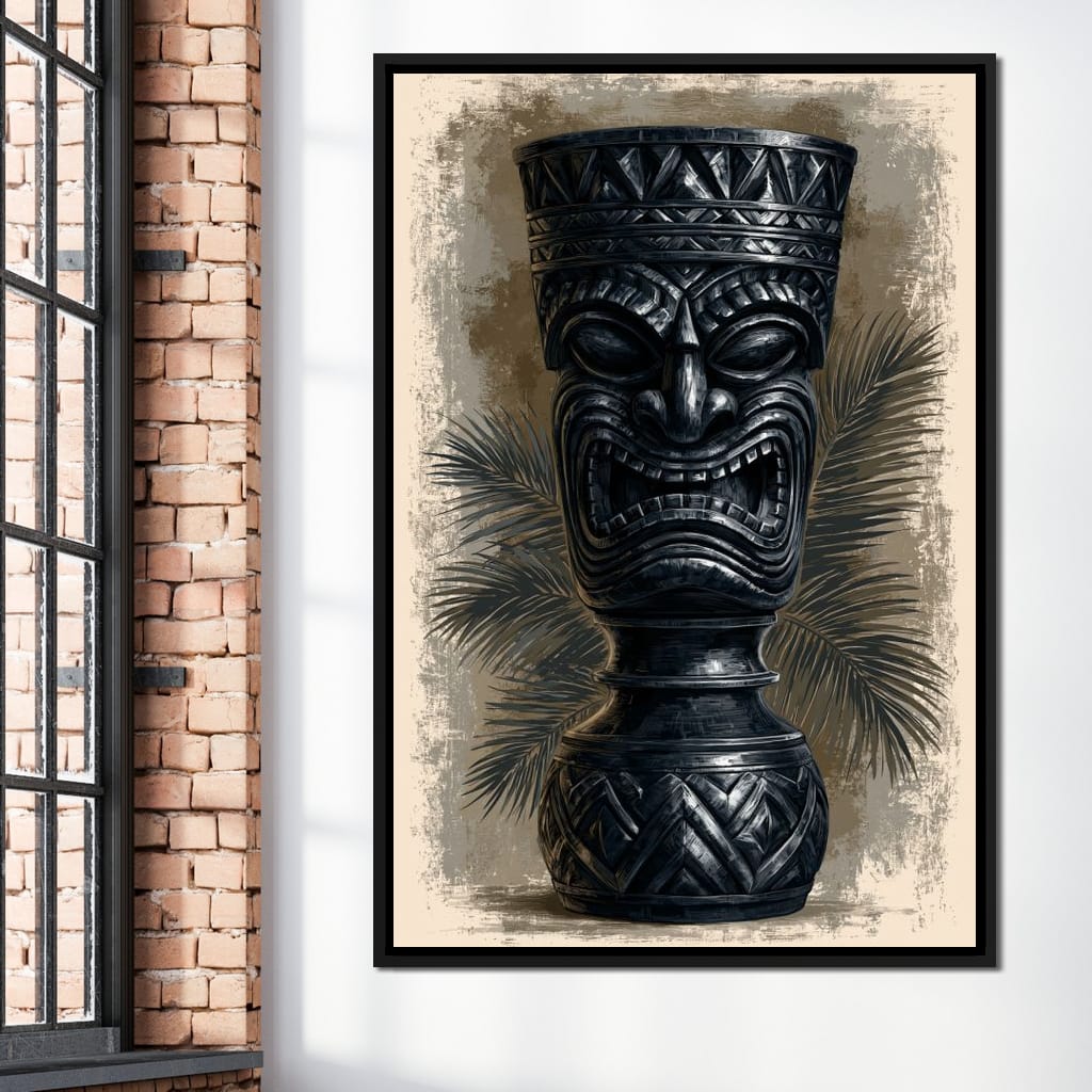 Ancient Totem Of The Island Spirit Canvas Wall Art